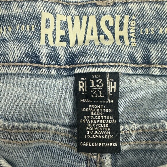 Rewash Womens Vintage Revival Low Rise Straight Jeans Size 13 Distressed Look - Picture 3 of 7